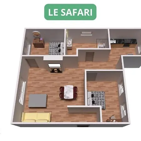 Le Safari I Cosy & Family I Face Gare & Parking I Rent Immo Apartman
